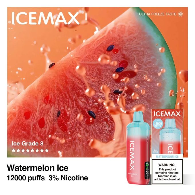 正品冰暴Icemax Ultra Freeze Taste 12000口超冰爽液晶显示屏一次性电子烟-多口味可选 - 图片 10