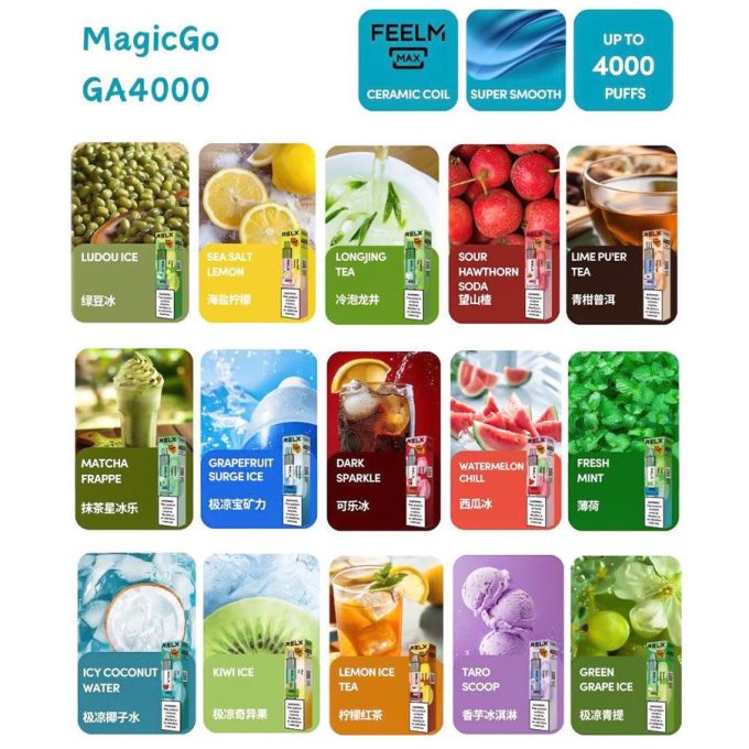 正品悦刻4000口 RELX MagicGo GA4000经典一次性电子烟-多口味可选 - 图片 2