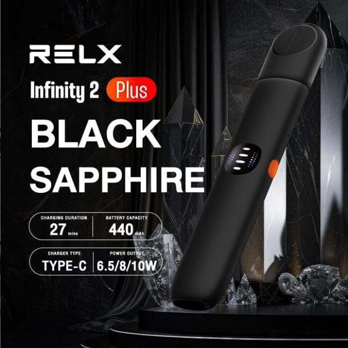 悦刻Relx 原装正品无限2(RELX Infinity2 plus) plus七代杆 黑色(BLACK SAPPHIRE) 海外版（四五六代烟弹通用） - 图片 2
