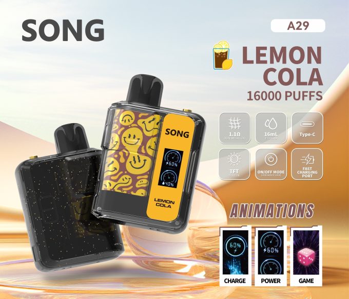 正品崧SONG A29娱乐系列两档可调16000口一次性电子烟-TFT屏动画显示麻将骰子/猜拳/表情 - 图片 13