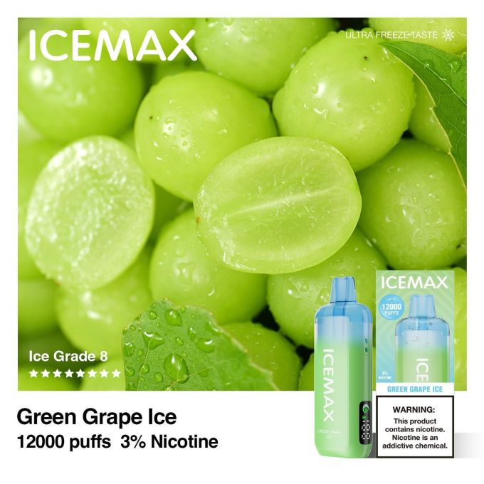 正品冰暴Icemax Ultra Freeze Taste 12000口超冰爽液晶显示屏一次性电子烟-多口味可选 - 图片 5