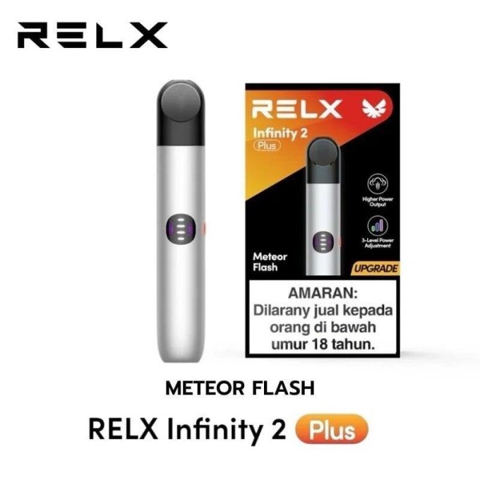 悦刻Relx 原装正品无限2(RELX Infinity2 plus) plus七代杆 银色(METEOR FLASH)  海外版（四五六代烟弹通用） - 图片 3