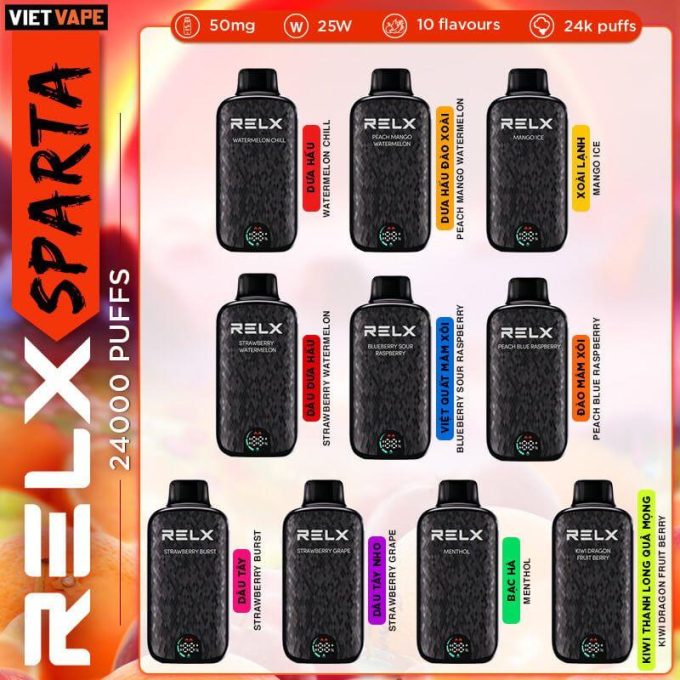 正品悦刻大黑盒斯巴达 RELX Sparta 24000口一次性电子烟-大容量混合果味/智能液晶显示屏 - 图片 3