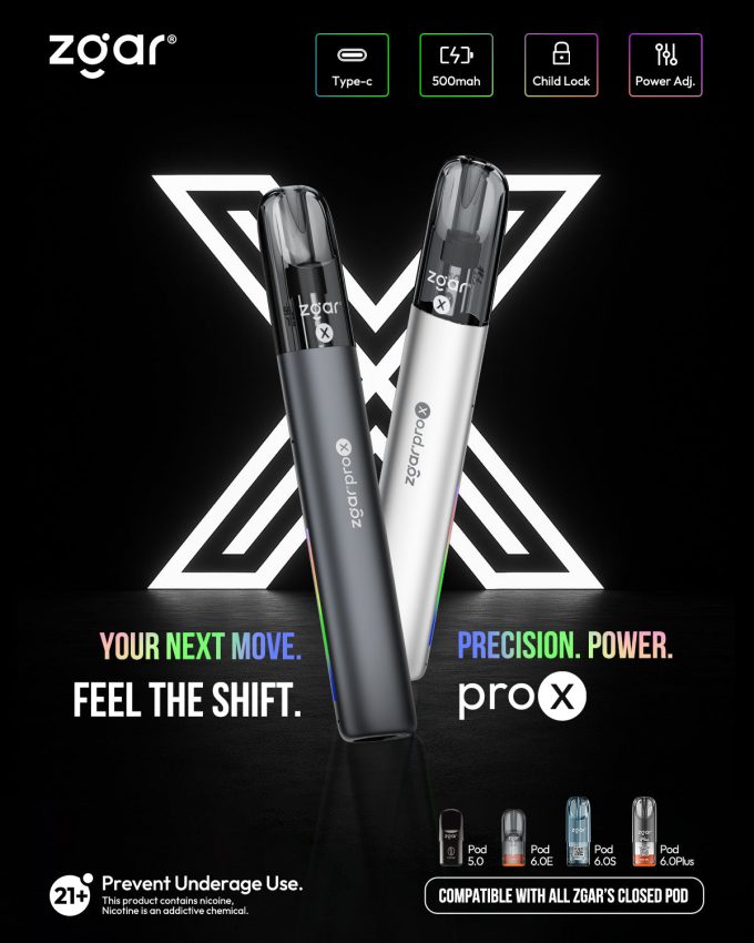 正品冰熊升级版ZGAR PRO X 双侧炫彩流光灯效可换弹烟杆-两色可选（支持4/5/6/7代及所有冰熊烟弹） - 图片 5