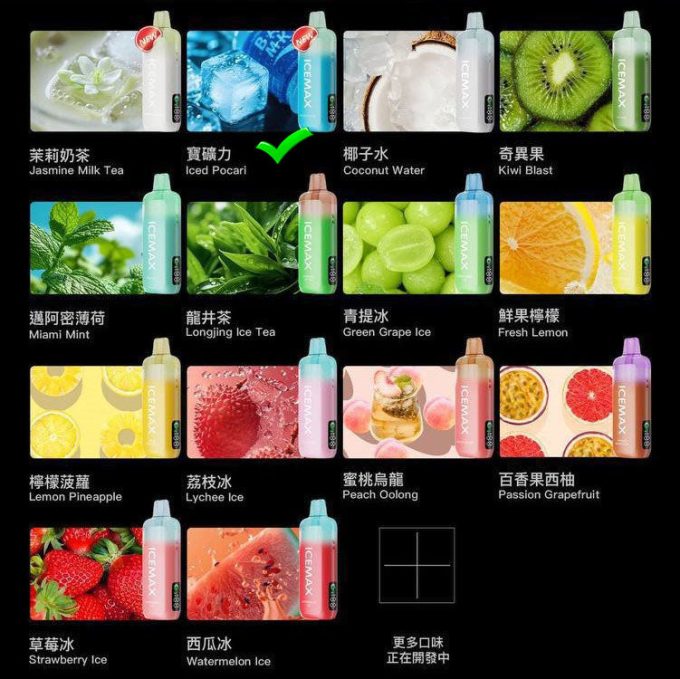 正品冰暴Icemax Ultra Freeze Taste 12000口超冰爽液晶显示屏一次性电子烟-多口味可选 - 图片 14