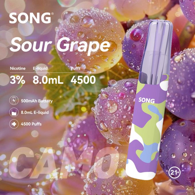正品崧鸭嘴兽 Song Camo Series A36迷彩杆身一次性电子烟4500口-多口味可选 - 图片 17