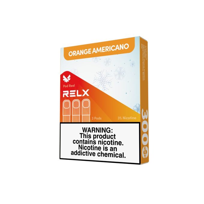 正品悦刻Relx五代外贸弹Pod Real 橙C美式冰(Orange Americano)口味-三颗装