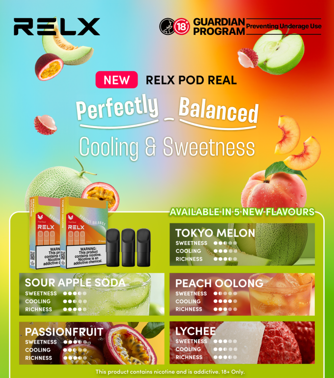 正品悦刻Relx Pod Real Perfect Balance马来版完美平衡系列-三颗装，多口味可选 - 图片 3