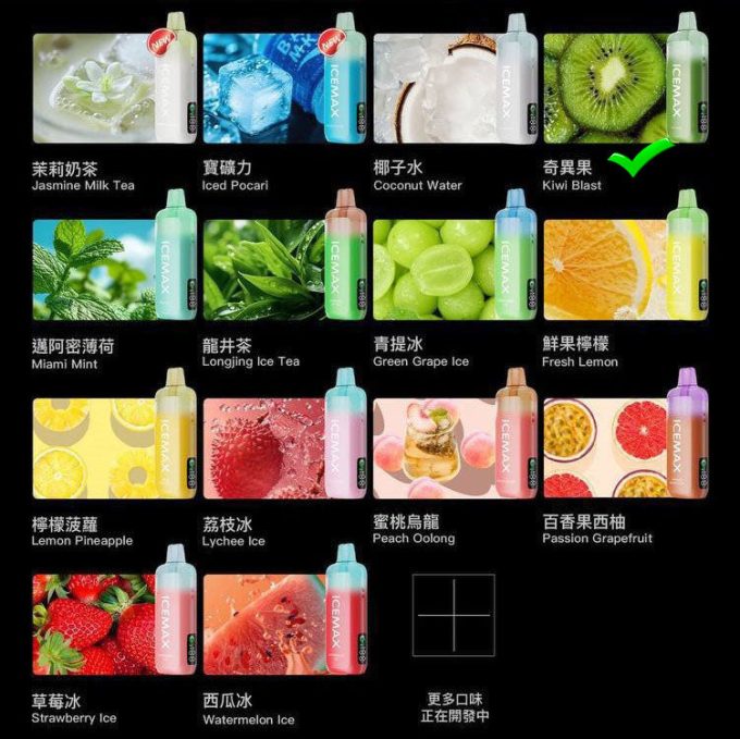 正品冰暴Icemax Ultra Freeze Taste 12000口超冰爽液晶显示屏一次性电子烟-多口味可选 - 图片 15