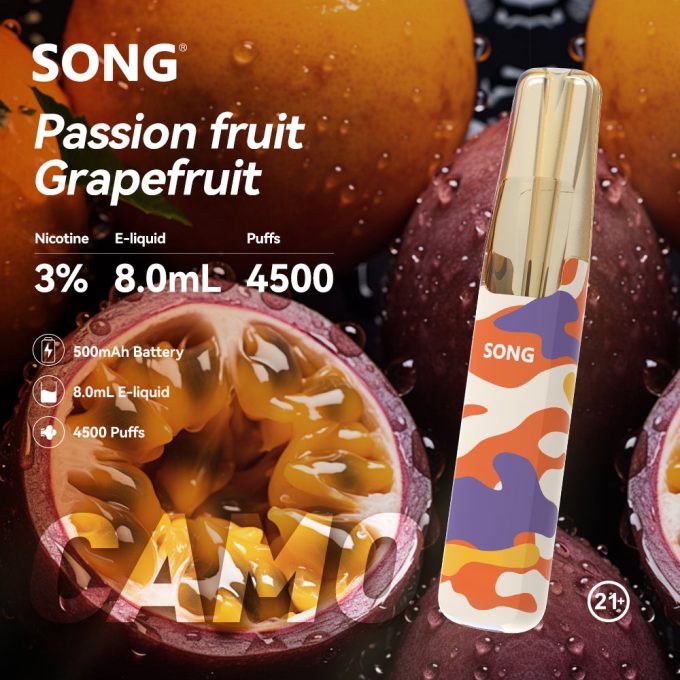 正品崧鸭嘴兽 Song Camo Series A36迷彩杆身一次性电子烟4500口-多口味可选 - 图片 13
