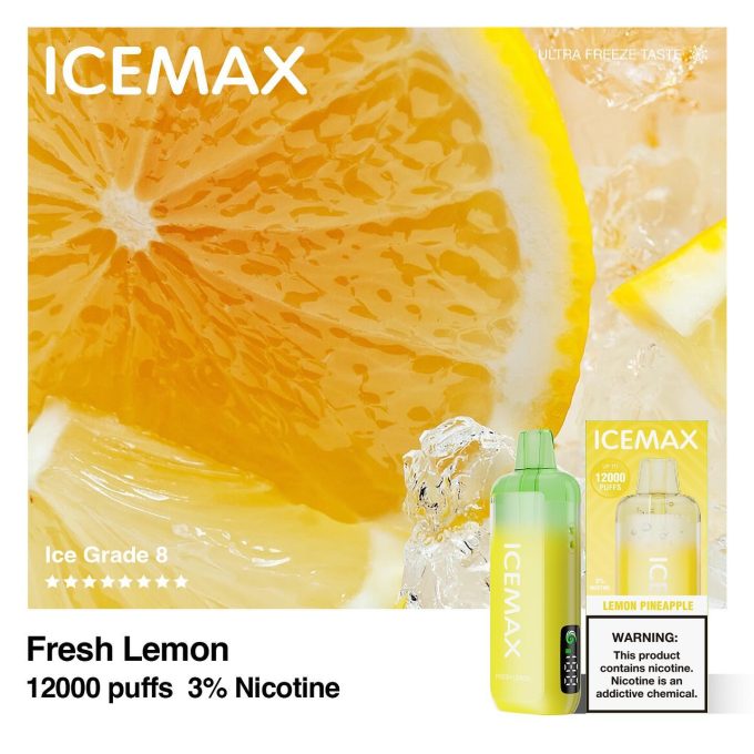 正品冰暴Icemax Ultra Freeze Taste 12000口超冰爽液晶显示屏一次性电子烟-多口味可选 - 图片 12
