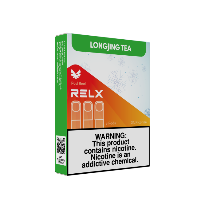 正品悦刻Relx五代外贸弹Pod Real 龙井茶(LongJing Tea)口味-三颗装