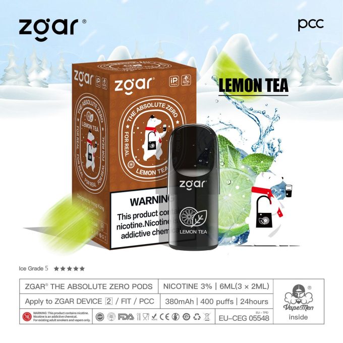 冰熊zgar 4/5代烟弹 冰柠茶3pods(三颗装)悦刻国标/海外四五六代杆子可通用